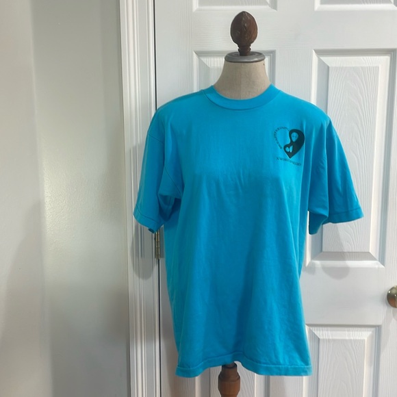 Vintage 1996 breast-feeding a work of the heart single stitch T-shirt size L - Picture 2 of 9